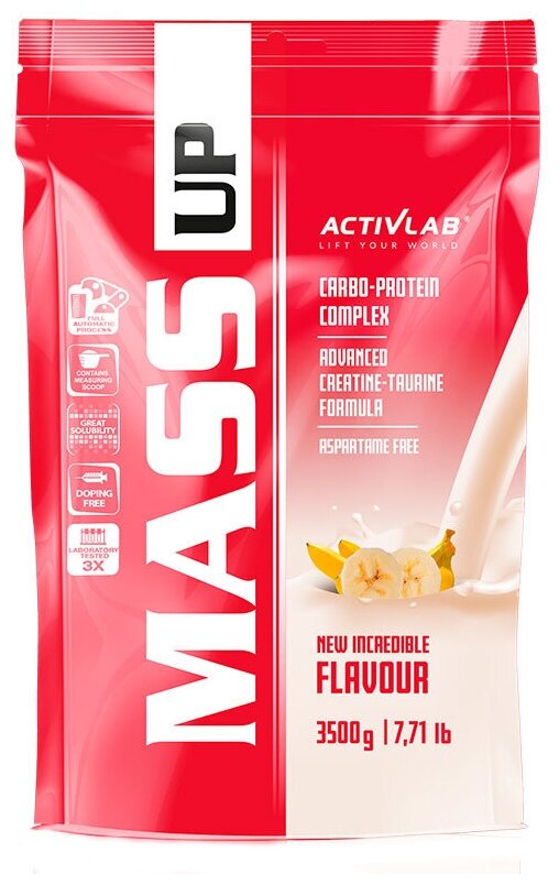 Гейнер Activlab Mass UP, 3500 г, вкус: банан