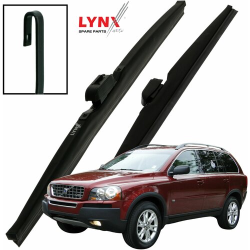 Дворники Volvo XC90 (1) C Вольво XC90 2002 2003 2004 2005 2006 Щетки стеклоочистителя зимние LYNXauto 600мм-530мм к-т 2шт.