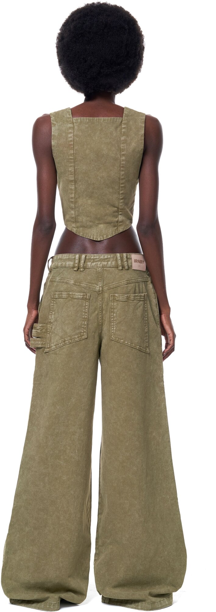 Джинсы широкие IRNBY, размер M/164, хаки — фото 1