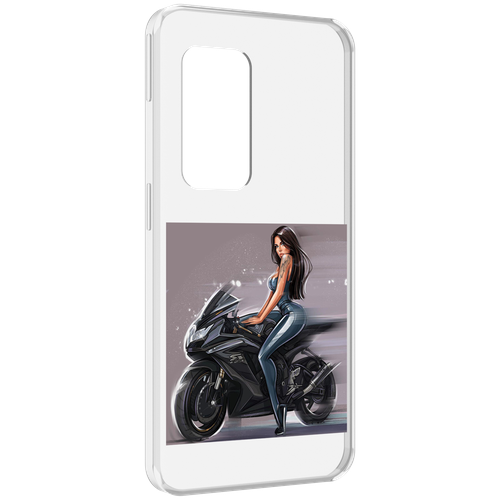 Чехол MyPads девушка-на-мотоцикле для UleFone Power Armor X11 Pro задняя-панель-накладка-бампер