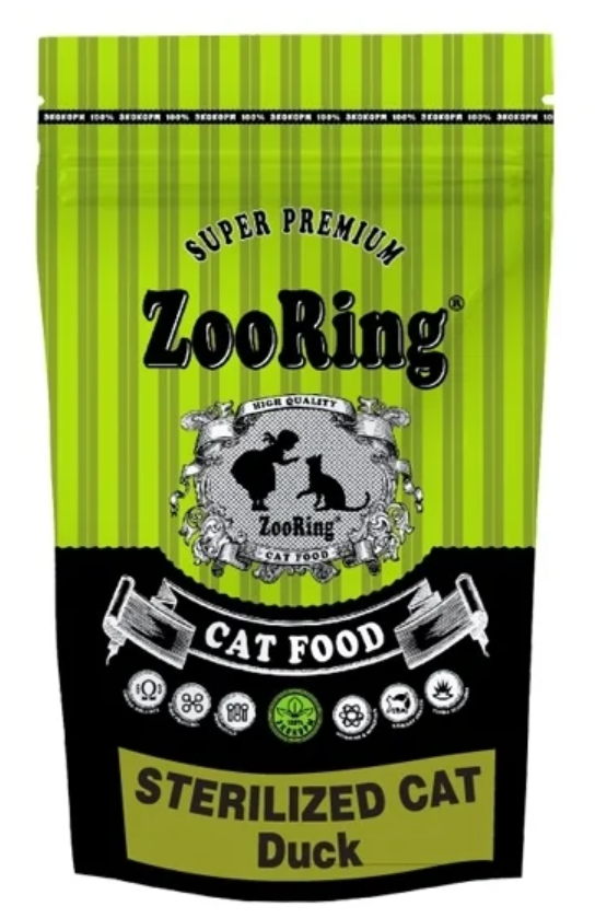Сухой корм для стерилизованных кошек ZooRing с уткой
