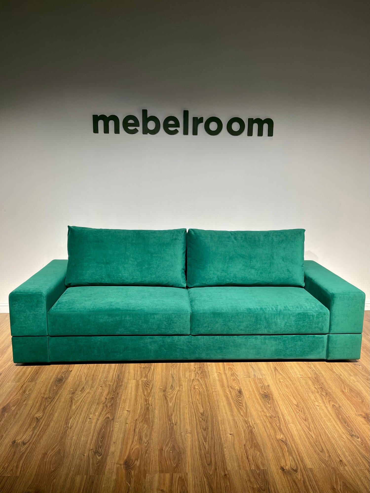 Диван кровать, зеленый, прямой, еврокнижка, 250х100х80 см, mebelroom