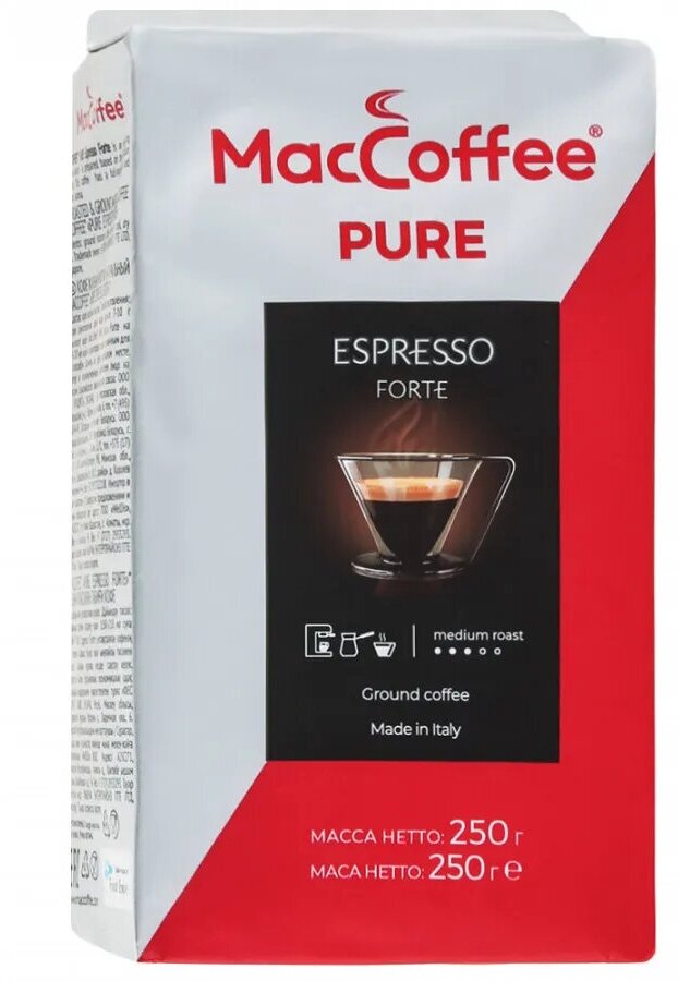 Кофе молотый MacCoffee Pure Espresso Forte, 250 г