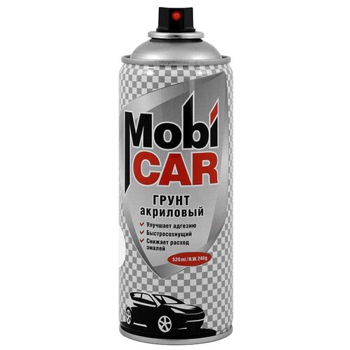 Аэрозольный грунт акриловый MobiCAR 520 мл Свойство: Черный