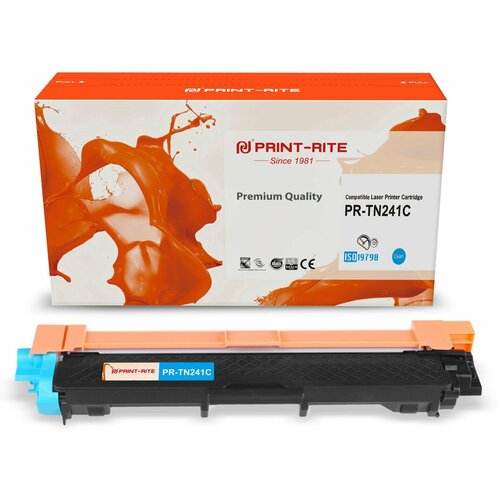 Print-Rite PR-TN241C картридж лазерный (Brother TN-241C) голубой 1400 стр картридж nv print tn 423c для brother 4000 стр голубой