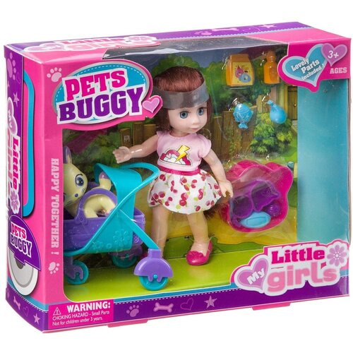 Набор игровой с куклой Pets Buggy, BOX, 2 вида, арт.63002.