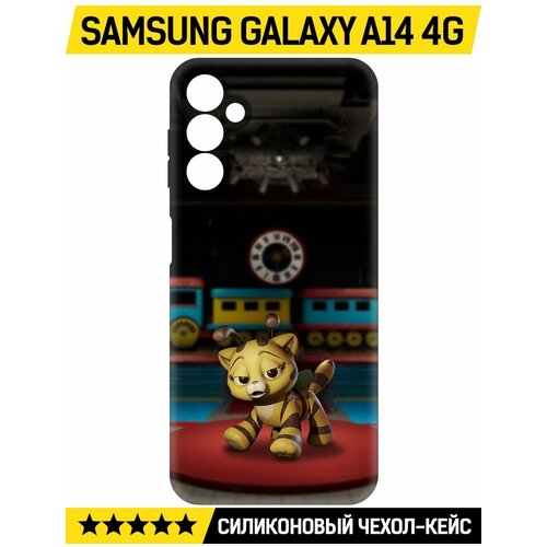 Чехол-накладка Krutoff Soft Case Хаги Ваги - Кошка-Пчёлка для Samsung Galaxy A14 4G (A145) черный чехол накладка krutoff soft case хаги ваги мама длинные ноги для samsung galaxy a14 4g a145 черный