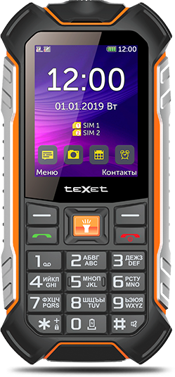 Мобильный телефон teXet TM-530R 2.4", 3500 мА·ч, micro-USB, черный