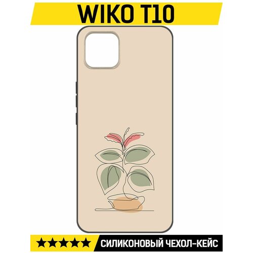 Чехол-накладка Krutoff Soft Case Цветок для Wiko T10 черный чехол накладка krutoff soft case z для wiko t10 черный