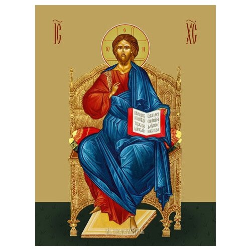 Икона на дереве ручной работы - Царь Славы, 15x20x3,0 см, арт Ид3271