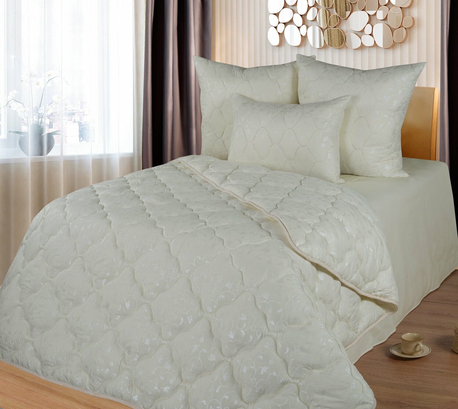 Одеяло из лебяжьего пуха 1,5 спальное - ЗТ - Комфорт облегченное - фотография № 1