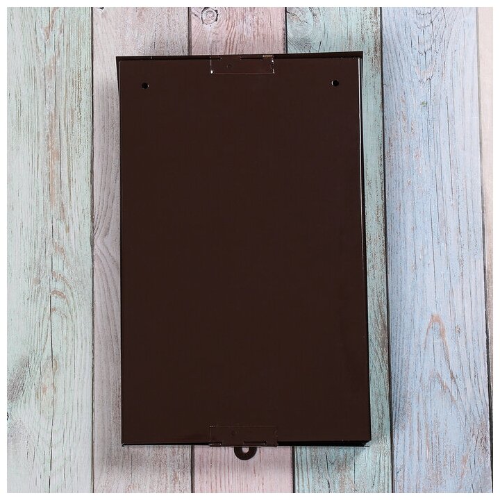Ящик почтовый без замка (с петлёй), вертикальный, коричневый - фотография № 4