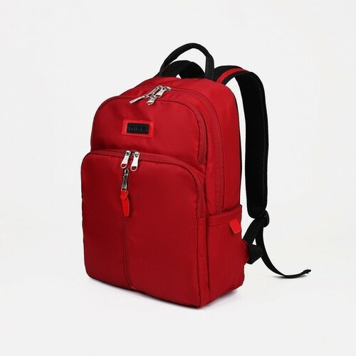 фото Рюкзак на молнии, 2 наружных кармана, отдел для ноутбука, цвет красный rise