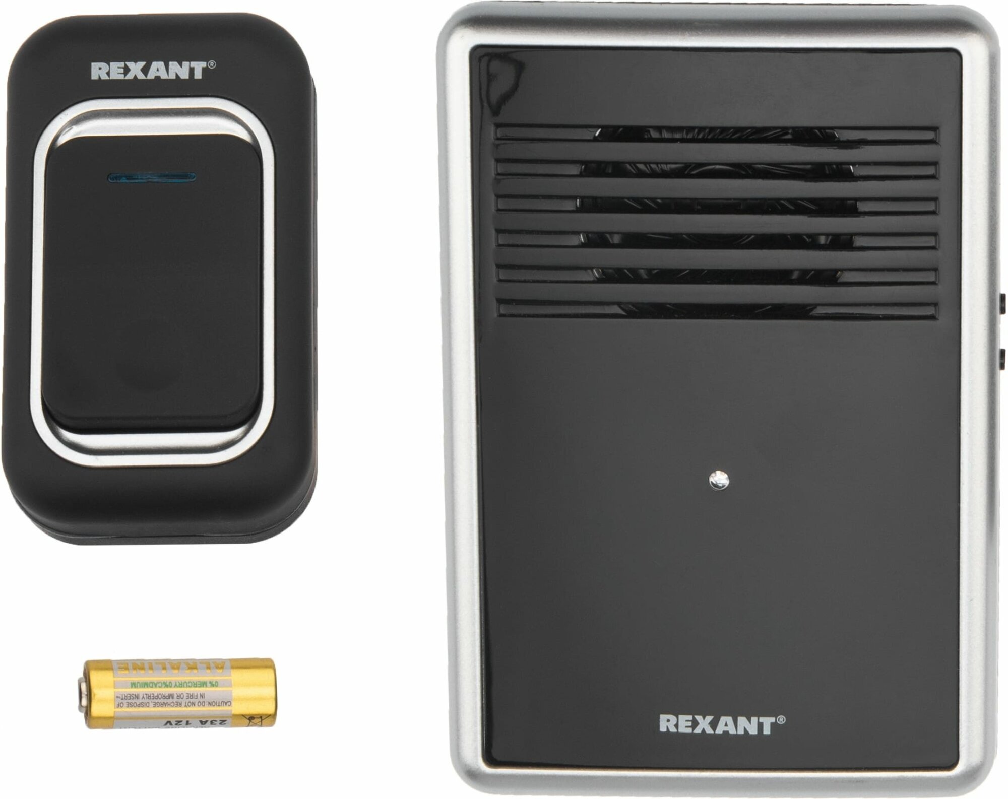 Звонок с кнопкой REXANT RX-30 электронный беспроводной (количество мелодий: 25) черный/серебристый - фотография № 13