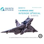 QD48113 1/48 3D Декаль интерьера кабины Mirage 2000C (для модели Kinetic) - изображение