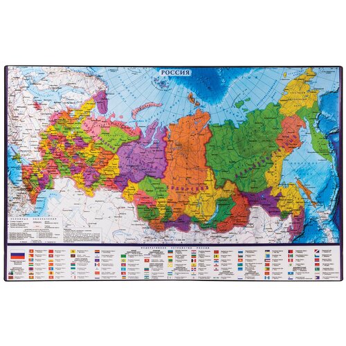 фото Коврик-подкладка brauberg настольный для письма (590х380 мм), с картой россии, , 236776