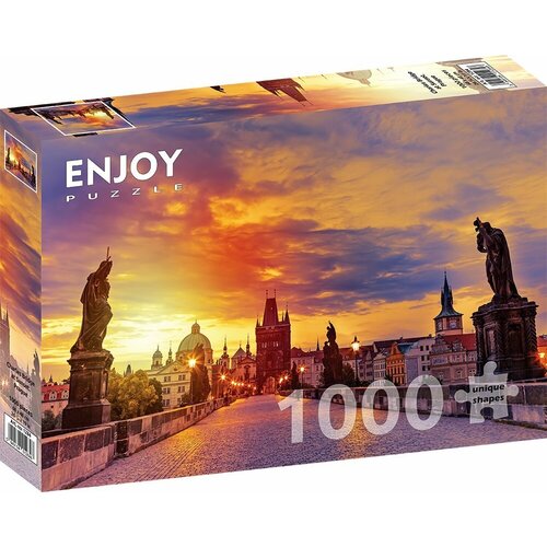 пазл enjoy 1000 деталей лесной поток в плитвике хорватия Пазл Enjoy 1000 деталей: Карлов мост на закате