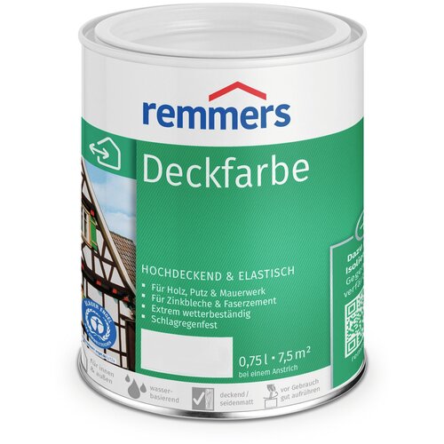 Краска фасадная универсальная Remmers Deckfarbe база А, белая, шелковисто-матовая (10л)