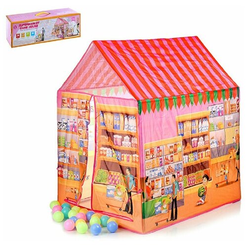 фото Палатка детская игровая"супермаркет", с шариками, в коробке oubaoloon
