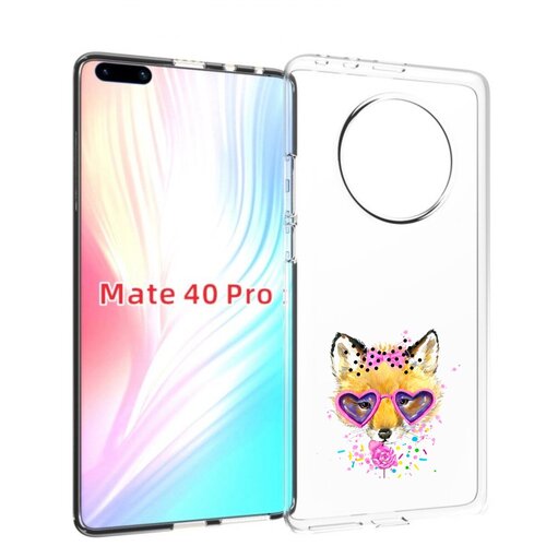 Чехол MyPads лисенок с бантиком для Huawei Mate 40 Pro (NOH-NX9) задняя-панель-накладка-бампер чехол mypads лисенок с бантиком для huawei mate 40 pro noh nx9 задняя панель накладка бампер