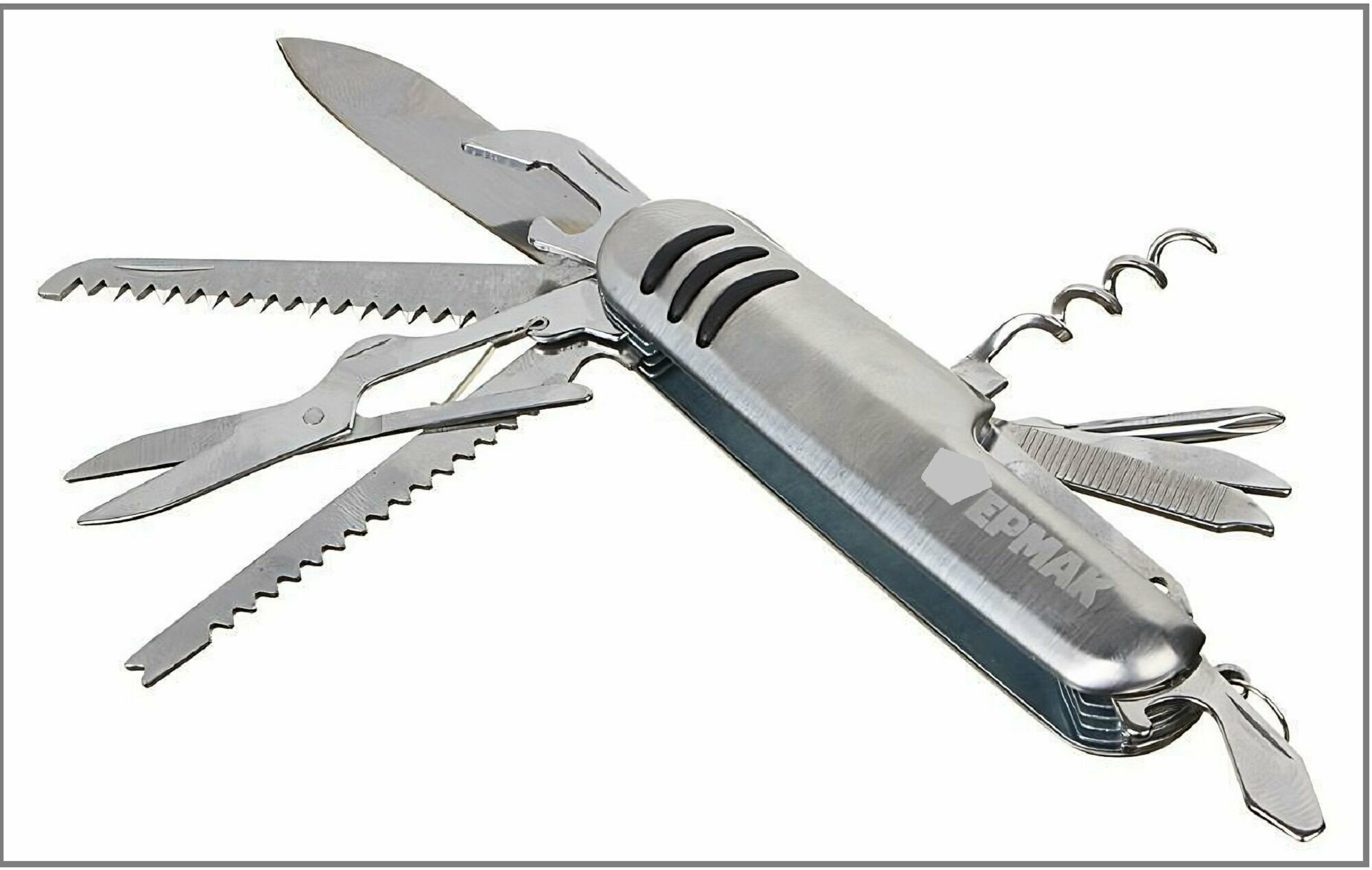 Нож перочинный "Ермак", 15 см, нержавеющая сталь, 11 функций. Мультитул для туризма, отдыха, путешествий, пикников, домашнего хозяйства