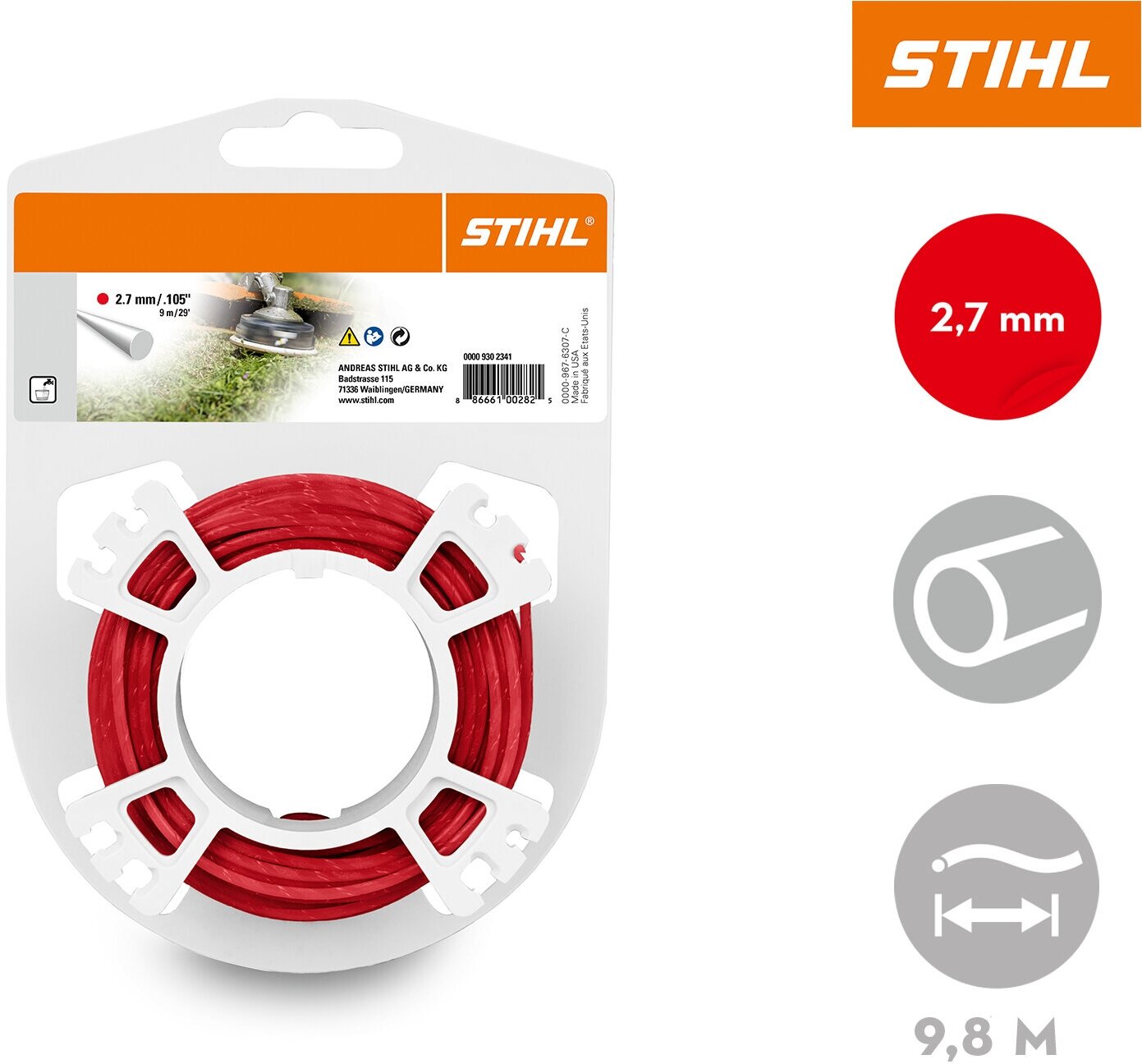 Леска Stihl 2,7*9,8м круг 0000-930-2341 - фото №6