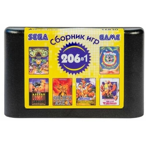 Сборник игр 206 в 1 16B30 Adventure Русская версия (16 bit) сборник игр 6 в 1 aa 6106 bare knuckle 3 rambo 3 battle toads 1 2 русская версия 16 bit