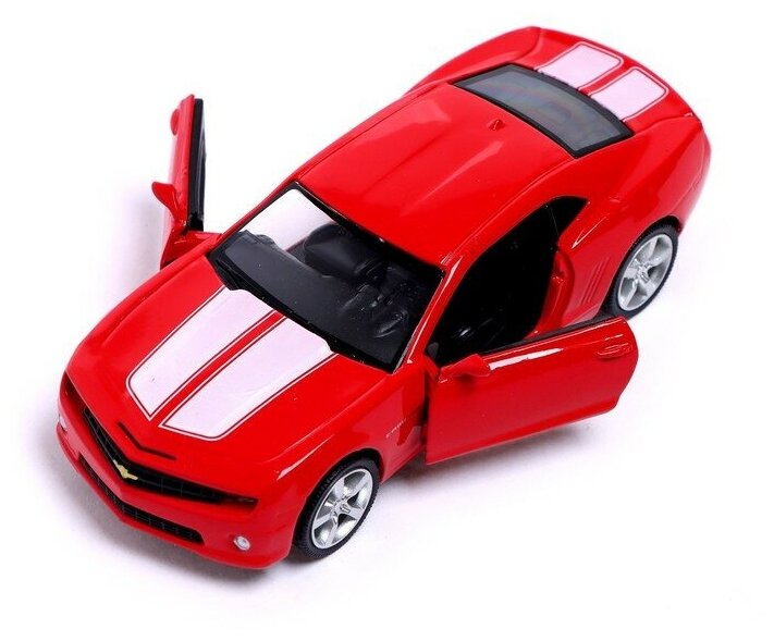 Машина металлическая CHEVROLET CAMARO, 1:32, открываются двери, инерция, цвет красный