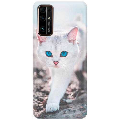 фото Силиконовый чехол на honor 30 / хонор 30 с принтом "голубоглазый кот" gosso