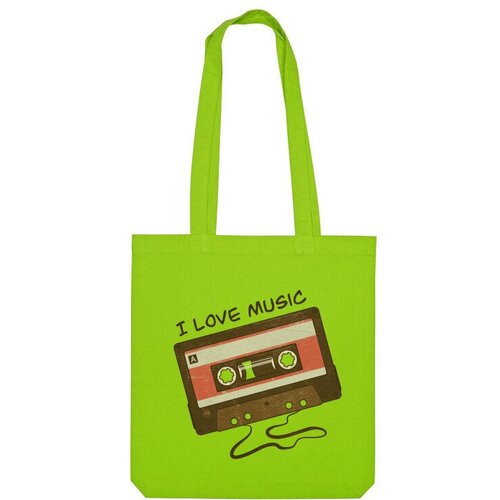 Сумка шоппер Us Basic, зеленый свитшот детский i love music рост 116 см цвет бордовый