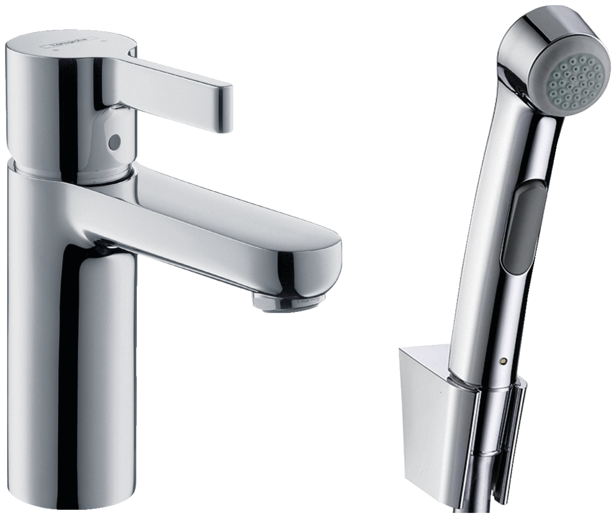 Смеситель с гигиеническим душем Hansgrohe - фото №1