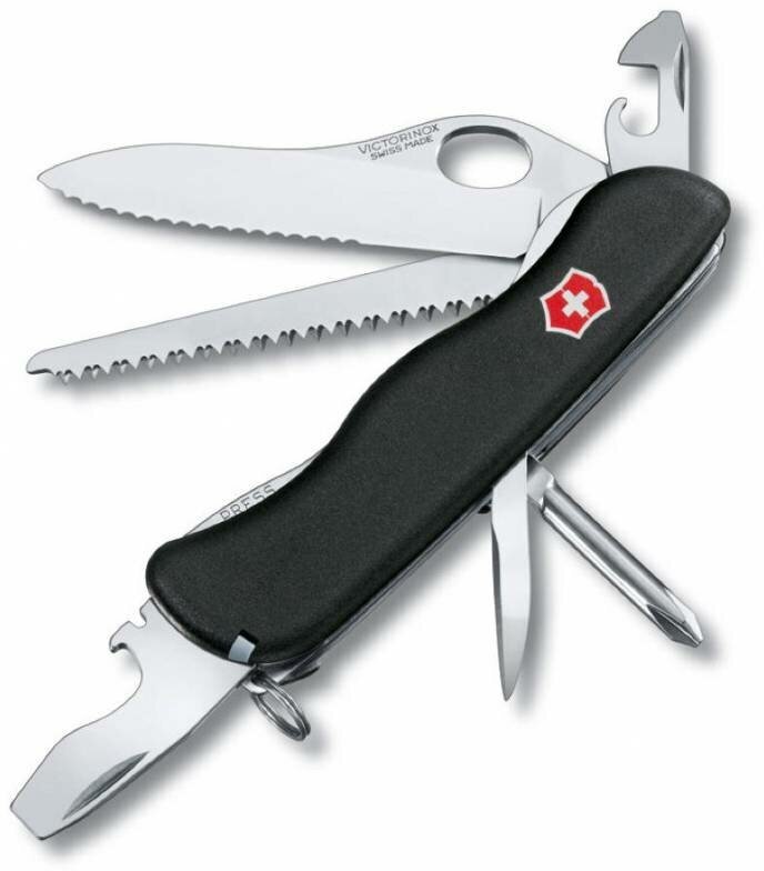 Нож перочинный Victorinox Trailmaster One Hand Wavy Edge (0.8463. MW3) 111мм 12функц. черный карт. коробка