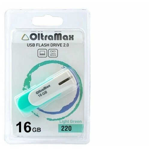 Флешка OltraMax 220 (OM-16GB-220-Light Gr) флешка usb 2 0 oltramax 16 гб 50 om 16gb 50 blue