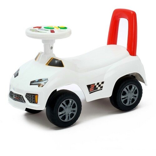 QUNXING Толокар «Гонка», световые и звуковые эффекты, цвет белый