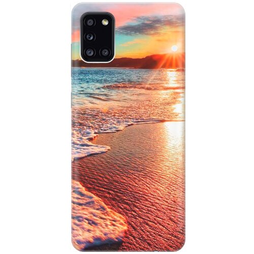 фото Силиконовый чехол на samsung galaxy a31 / самсунг а31 с принтом "залитый светом пляж" gosso