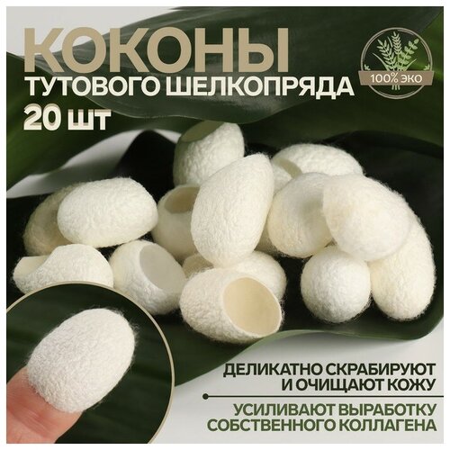 Набор спонжей для пилинга из тутового шелкопряда, 20 шт, цвет белый чистый шелк тайский дюпион шелк сырец двойная дворечная ткань шелк тутового шелкопряда прямой скелет шантунг шелк однотонный шелк