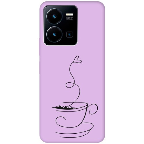 Силиконовый чехол на Vivo Y35, Виво У35 Silky Touch Premium с принтом Coffee Love сиреневый силиконовый чехол на vivo y35 виво у35 silky touch premium с принтом shut down сиреневый