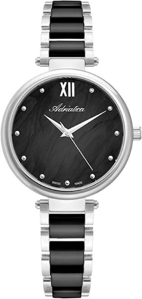 Наручные часы Adriatica Sophia, серебряный, черный