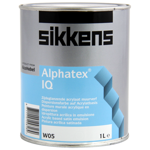 Краска акриловая Sikkens Alphatex IQ влагостойкая моющаяся полуматовая белый  1 л