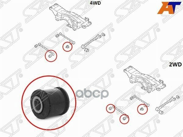 Сайлентблок Заднего Поперечного Рычага Subaru Forester 96-07/Impreza 92-07/Legacy 89-98 Sat арт. ST-20251-AA000