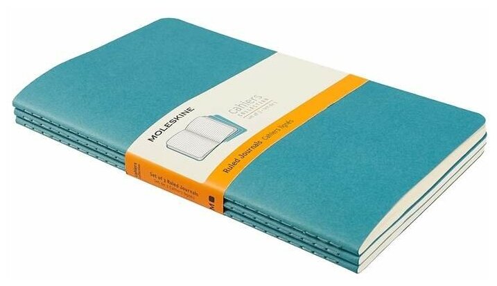 Блокнот Moleskine CAHIER JOURNAL Large 130х210мм обложка картон 80стр. линейка голубой (3шт) 6 шт./кор. - фото №7