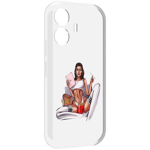 Чехол MyPads Модная-иллюстрация-девушки женский для Vivo Y77E / Vivo iQOO Z6 Lite задняя-панель-накладка-бампер