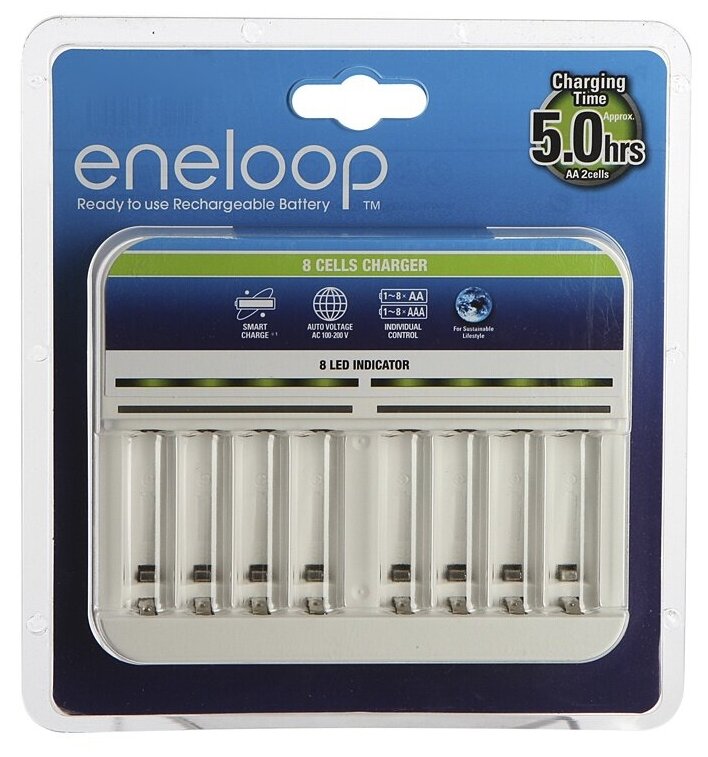 ЗУ для Ni-Mh/Ni-Cd аккумуляторов Panasonic 8 Cells Eneloop Charger BQ-CC63E, 1шт.