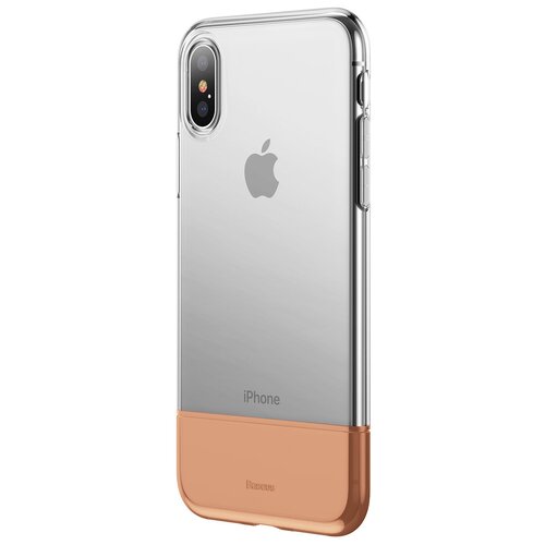 фото Чехол-накладка baseus half to half case для apple iphone xs gold