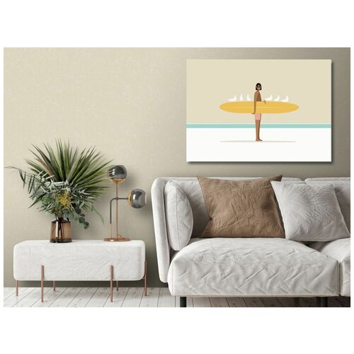 Картина на холсте для интерьера в винтажном стиле фотопечать 50х75 