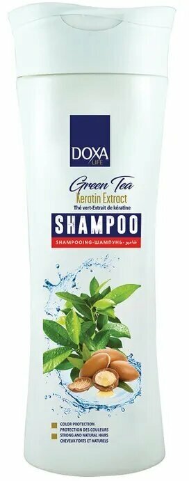 DOXA LIFE Шампунь Зеленый чай и экстракт кератина для окрашенных волос 600 мл.*2 шт