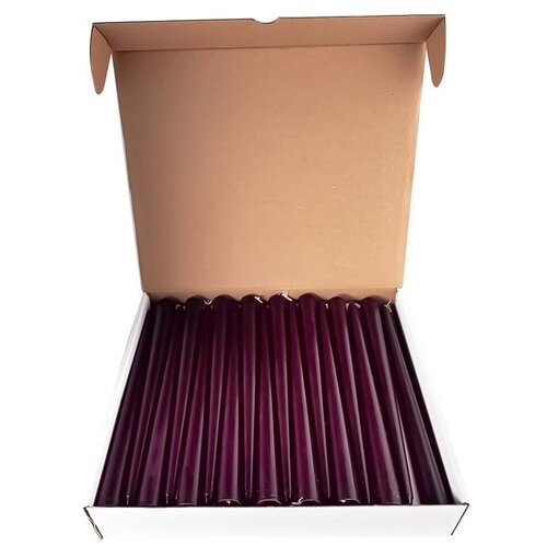 Свеча коническая h250d19 мм 51 шт/уп эконом бордовая HorizonCandle 1 уп