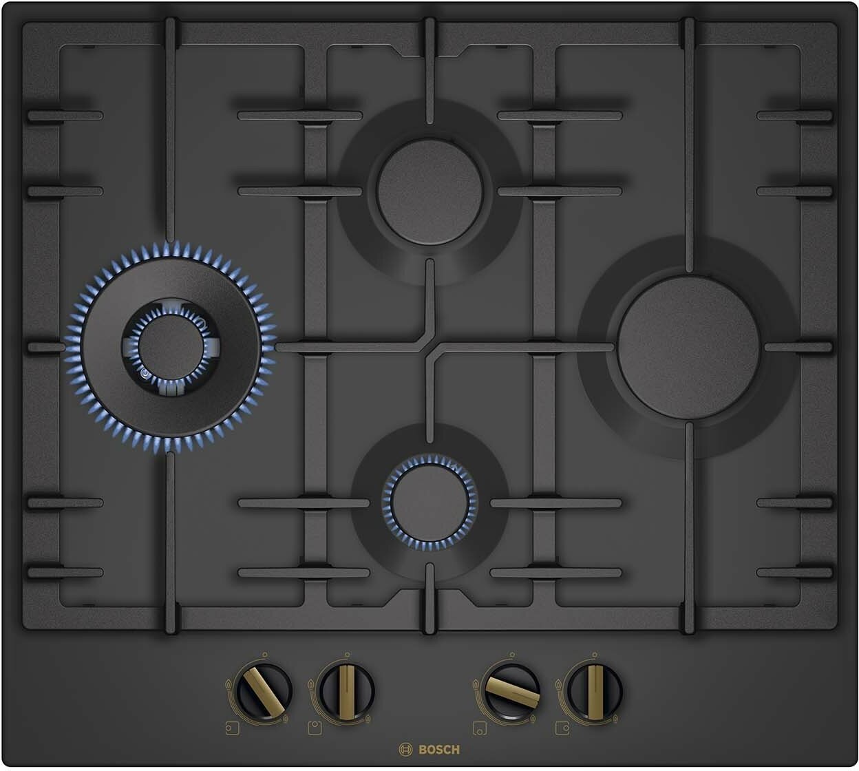 Газовая варочная панель Bosch PCI6B3B90R (чёрный) - фотография № 1