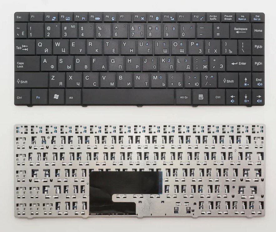 Клавиатура для MSI V103522AK1, V111822AK1 черная (черный шлейф)