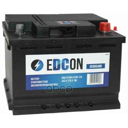 Dc60540r_аккумуляторная Батарея! 19.5/17.9 Евро 60Ah 540A 242/175/190 EDCON арт. DC60540R